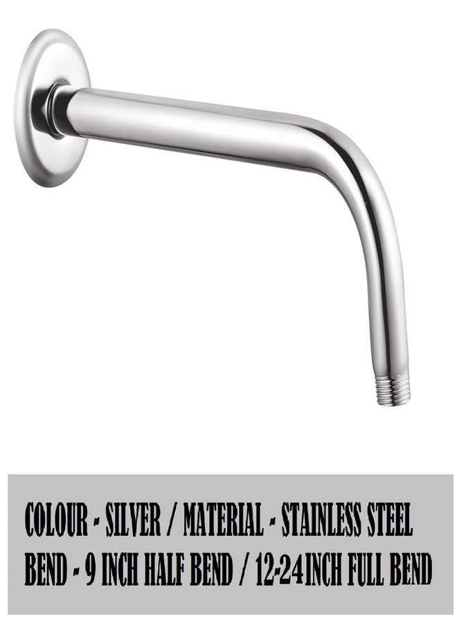 JAGGER JAG205 Grade Stainless Steel Square And Round Shower Arm with Wall Flange, Thread Size 0.5" Inch (ROUND, 18 INCH) - Image 2